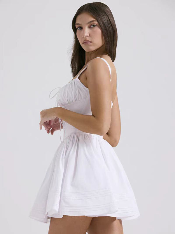 Neues sexy und elegantes Kleid mit Hosenträgern und Blumenmuster