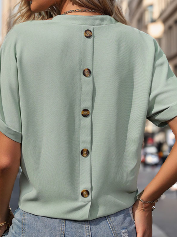 Neues, einfarbiges Pullover-Stehkragenhemd für Damen zum Pendeln