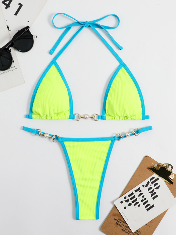 Sexy einfarbiger Bikinianzug für Damenbademode