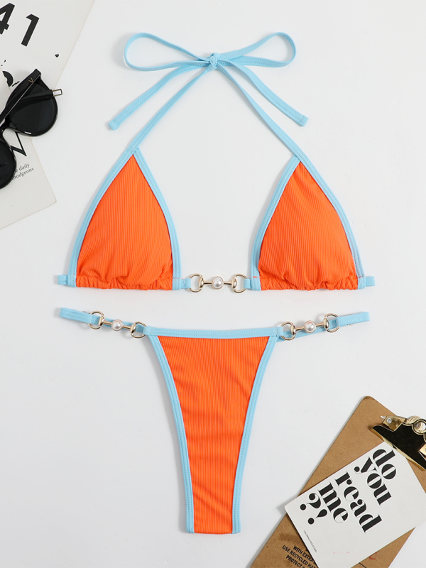 Sexy einfarbiger Bikinianzug für Damenbademode