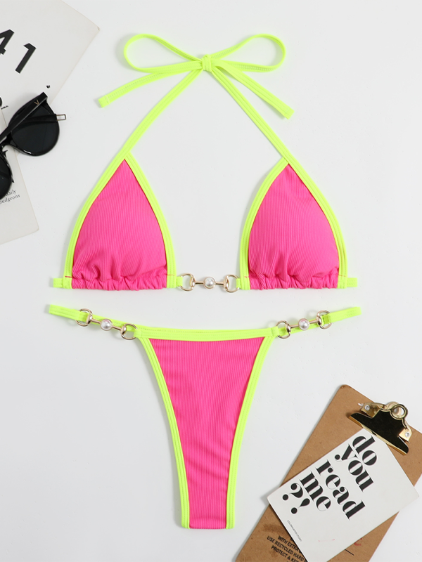 Sexy einfarbiger Bikinianzug für Damenbademode