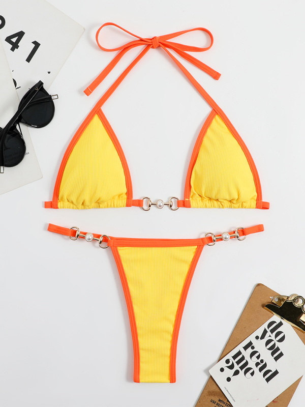 Sexy einfarbiger Bikinianzug für Damenbademode