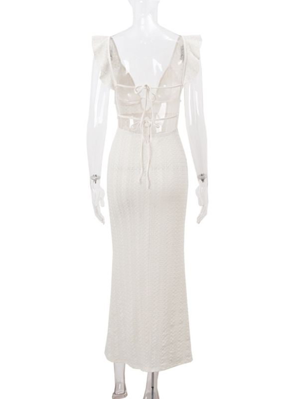 Neues stylisches und sexy Bubble Wave-Kleid mit hoher Taille und schmalem Schnitt