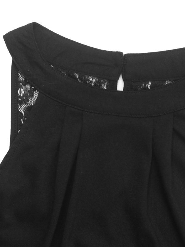 Neues lässiges schwarzes ärmelloses Neckholder-Kleid