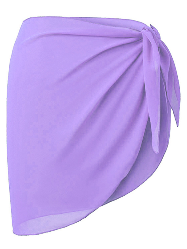 Damen Bikini Cover Up Shirt Strand Wickelkleid Chiffonrock Schürze