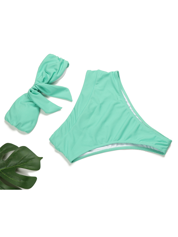 Damen Bikini-Badeanzug mit hoher Taille und Tube-Top