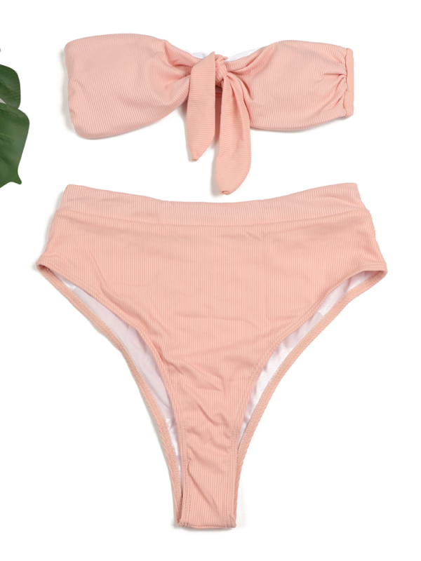 Damen Bikini-Badeanzug mit hoher Taille und Tube-Top