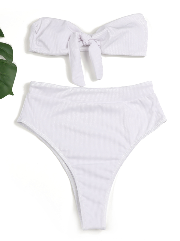 Damen Bikini-Badeanzug mit hoher Taille und Tube-Top