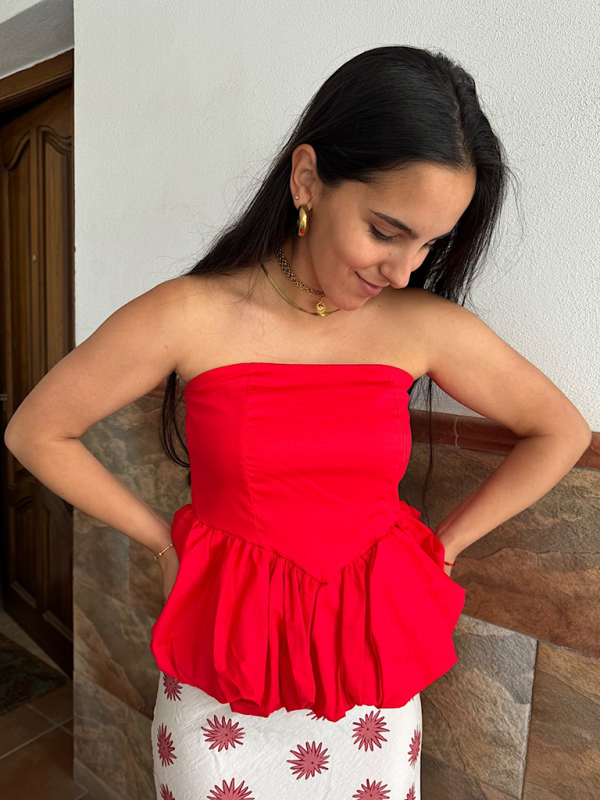 Neues Y2K-Tube-Top für Damen, das sexy Bubble-Top spleißt