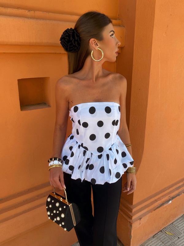 Neues Y2K-Tube-Top für Damen, das sexy Bubble-Top spleißt