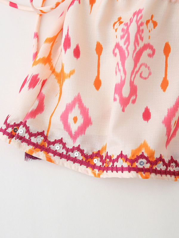 Camisole-Top mit V-Ausschnitt und Paillettenstickerei