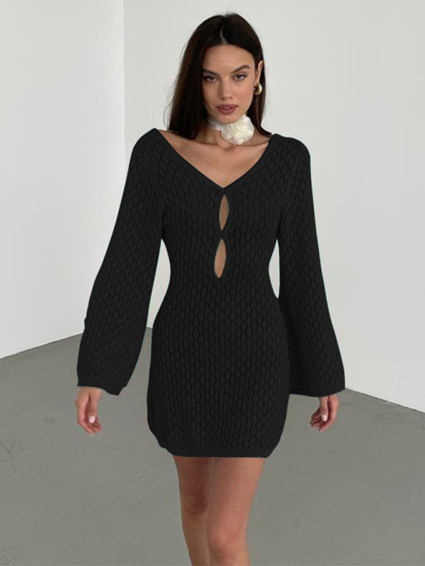 Neue strand kleid einfarbig sexy gestrickte hohl bikini badeanzug cover up sonnenschutz kleidung