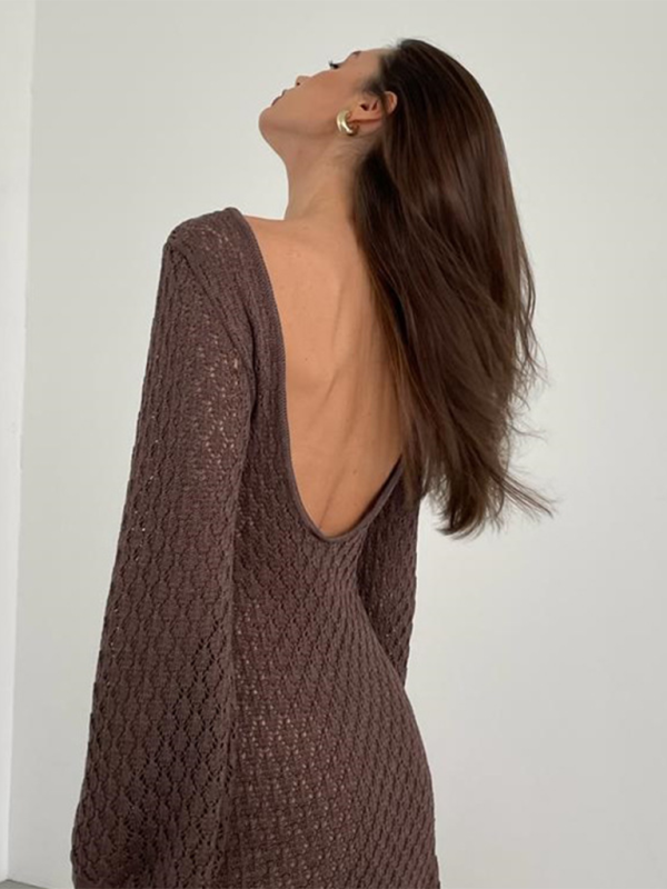 Neue strand kleid einfarbig sexy gestrickte hohl bikini badeanzug cover up sonnenschutz kleidung