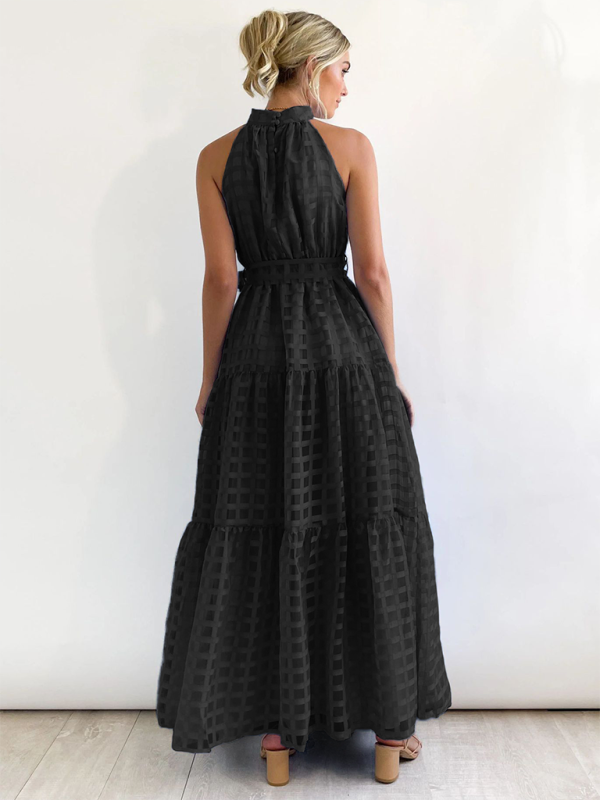 Neues, modisches Neckholder-Kleid in Volltonfarbe