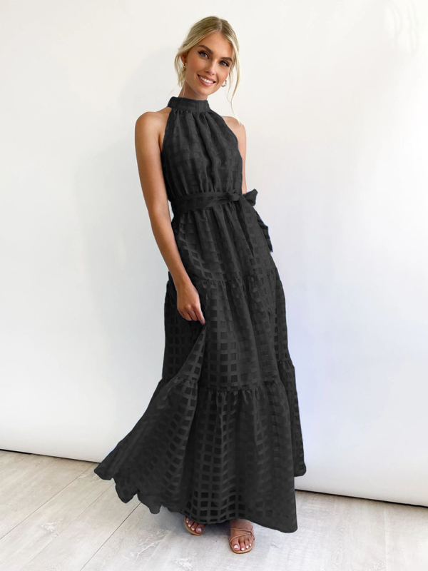 Neues, modisches Neckholder-Kleid in Volltonfarbe