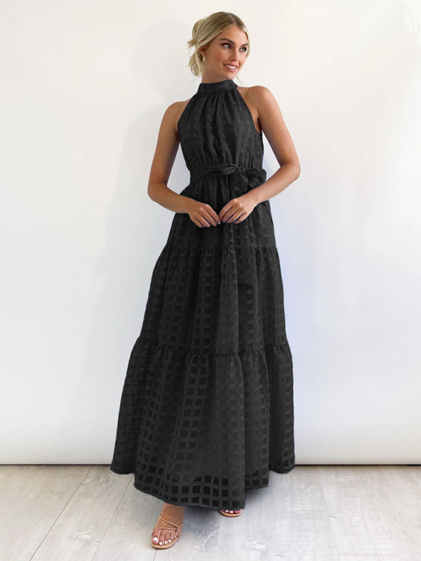 Neues, modisches Neckholder-Kleid in Volltonfarbe