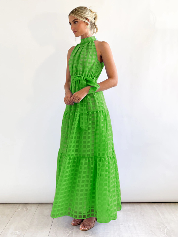 Neues, modisches Neckholder-Kleid in Volltonfarbe