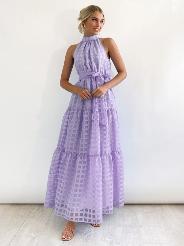 Neues, modisches Neckholder-Kleid in Volltonfarbe