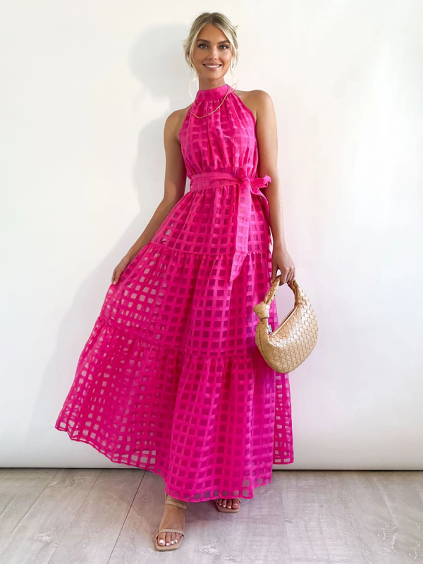 Neues, modisches Neckholder-Kleid in Volltonfarbe