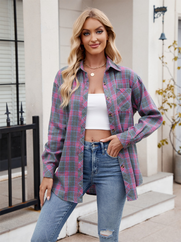 Frauen casual mode hot girl lose kariertes hemd