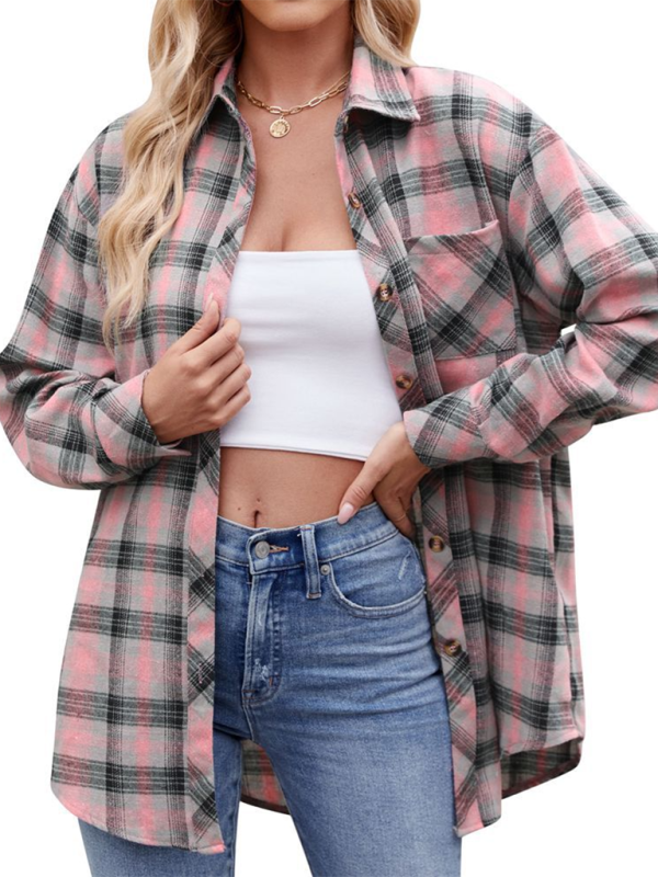 Frauen casual mode hot girl lose kariertes hemd