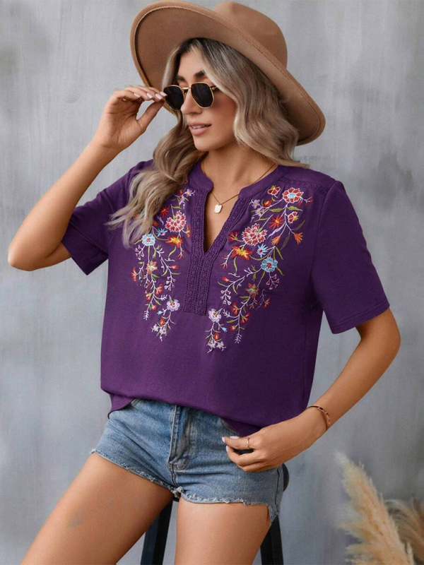 Neues Damenmode-Spitzentop mit Stickereien