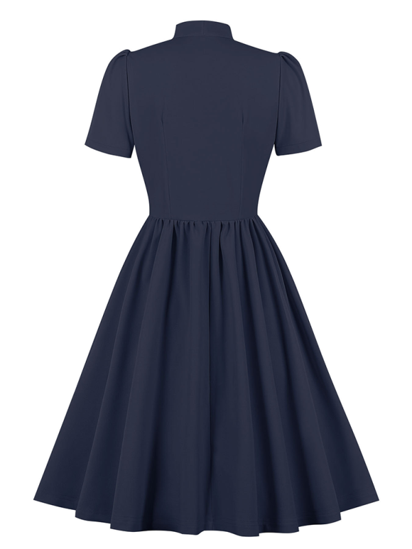 Einfarbiges Swingkleid mit Schnürung für Damen