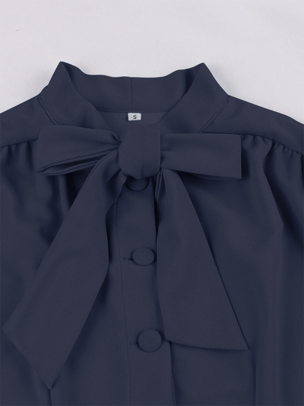 Einfarbiges Swingkleid mit Schnürung für Damen