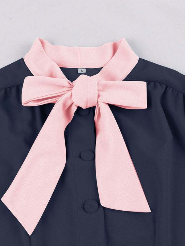 Einfarbiges Swingkleid mit Schnürung für Damen
