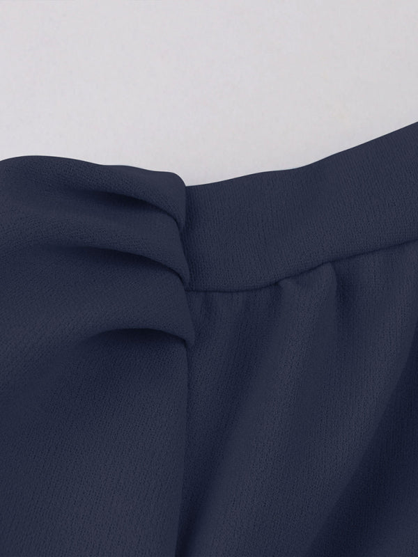 Einfarbiges Swingkleid mit Schnürung für Damen