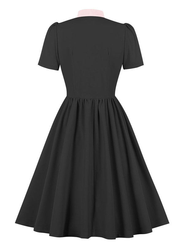 Einfarbiges Swingkleid mit Schnürung für Damen