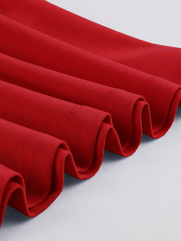 Einfarbiges Swingkleid mit Schnürung für Damen