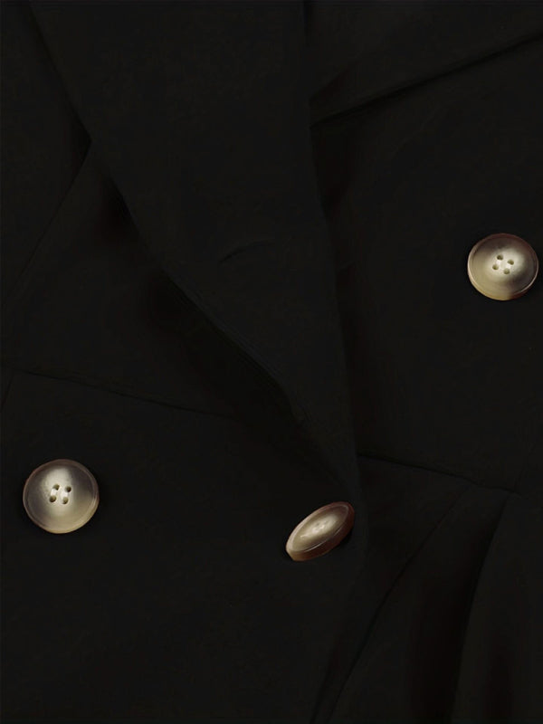 Neues, einfarbiges Kleid mit Anzugkragen für Damen