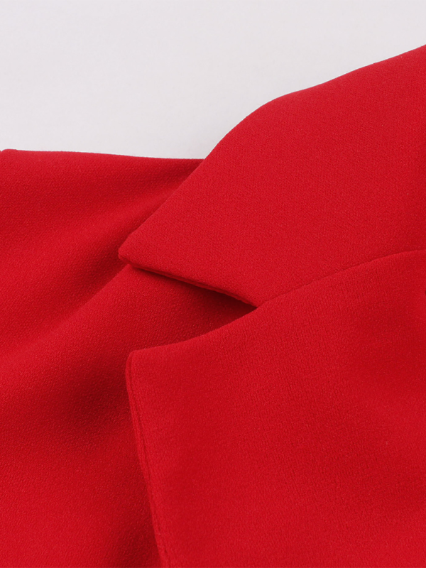 Neues, einfarbiges Kleid mit Anzugkragen für Damen