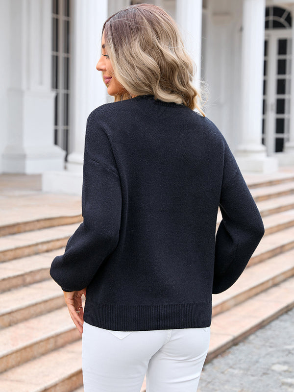 Damen neue pullover bogen mode gestrickte pullover