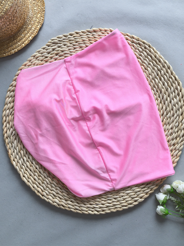 Zweiteiliges Bikini-Set in Unifarbe für Damen