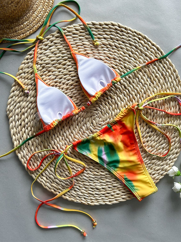 Damen Modischer, sexy Bikini mit bedrucktem Schnürbikini