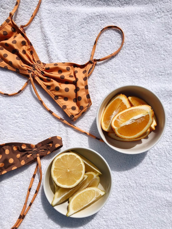 Sexy, trägerloser Bikini mit Print für Damen