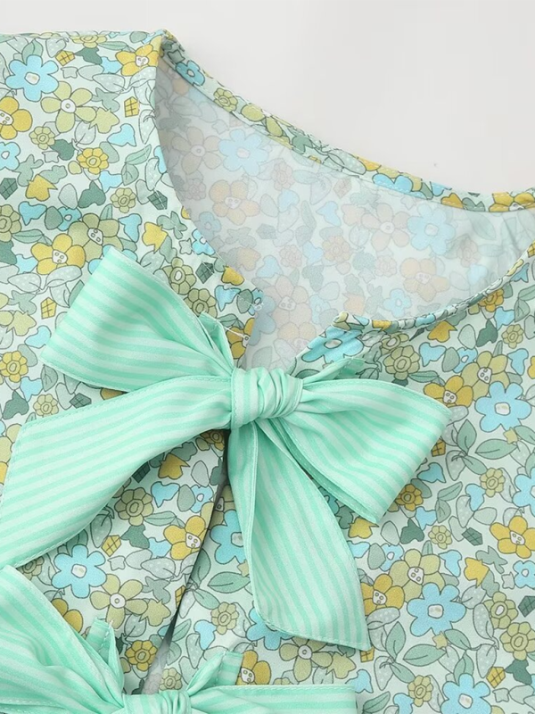 Neues Oberteil mit Schleifenprint für Damen/Printhose
