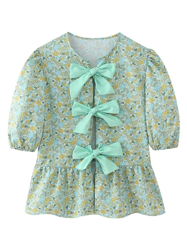 Neues Oberteil mit Schleifenprint für Damen/Printhose