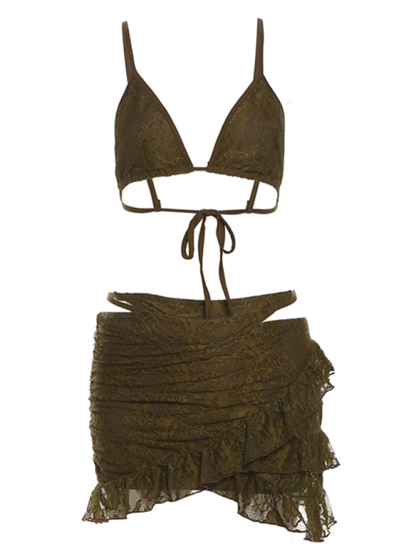 Damen neue mode hot girl hosenträger spitze sexy höschen hüfte rock drei stück anzug