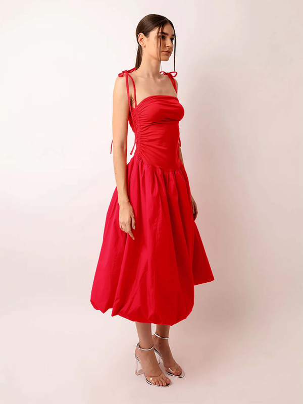 Neues Neckholder-Kleid mit rückenfreiem, ärmellosem, gerafftem Patchwork-Taschenkleid