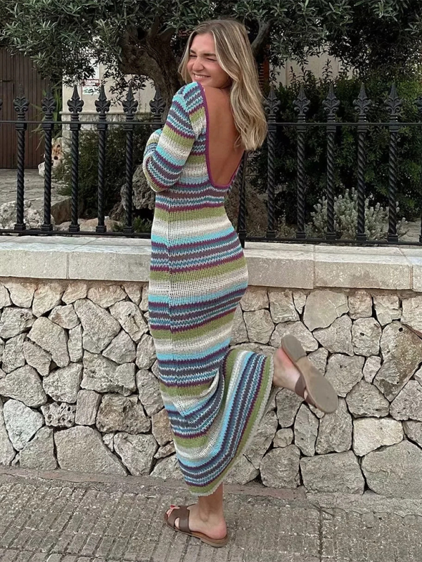 Gestreiftes Strickkleid
