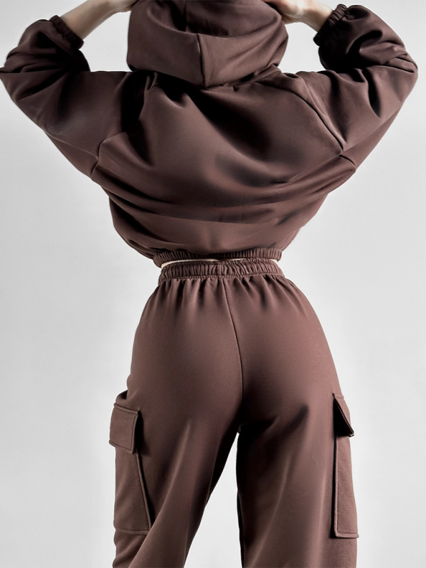 Damen neues modisches, sportliches, lässiges Pullover-Set