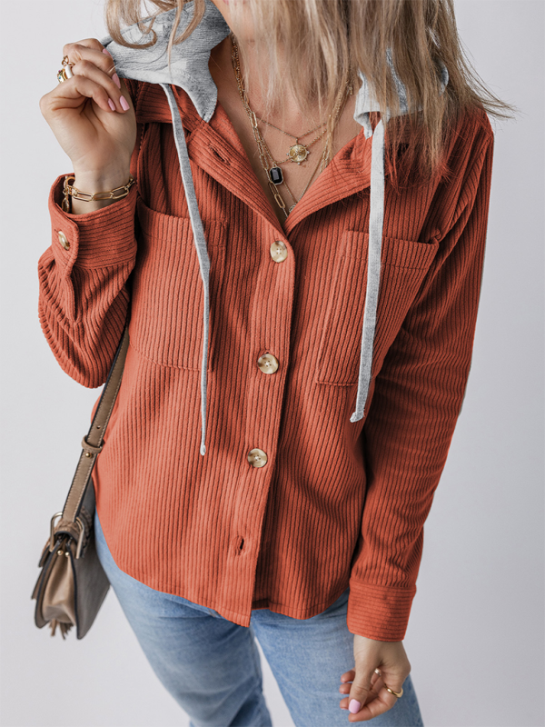 Damen Revers mit Knopfleiste Strickjacke mit Hemdjacke