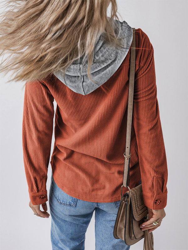 Damen Revers mit Knopfleiste Strickjacke mit Hemdjacke
