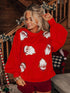 Red Santa Claus sequin sweatshirt, casual loose fit