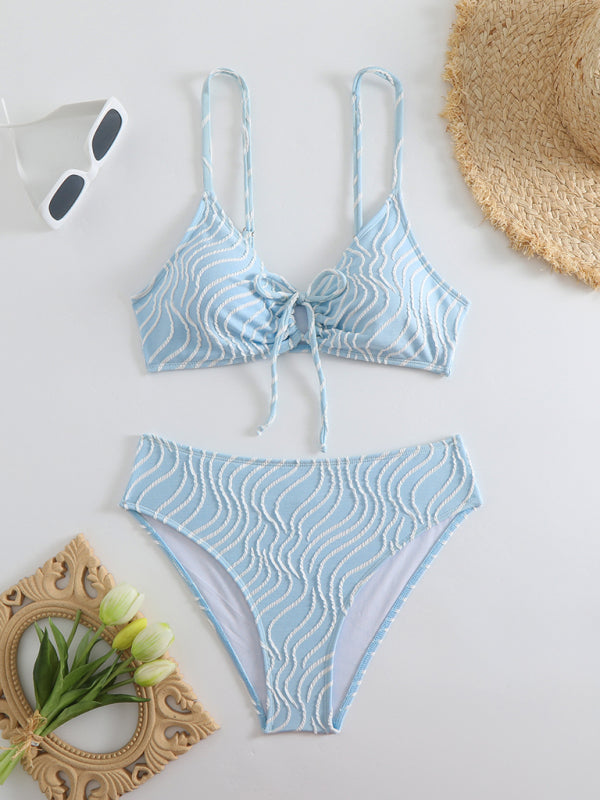 Stripe print bikini