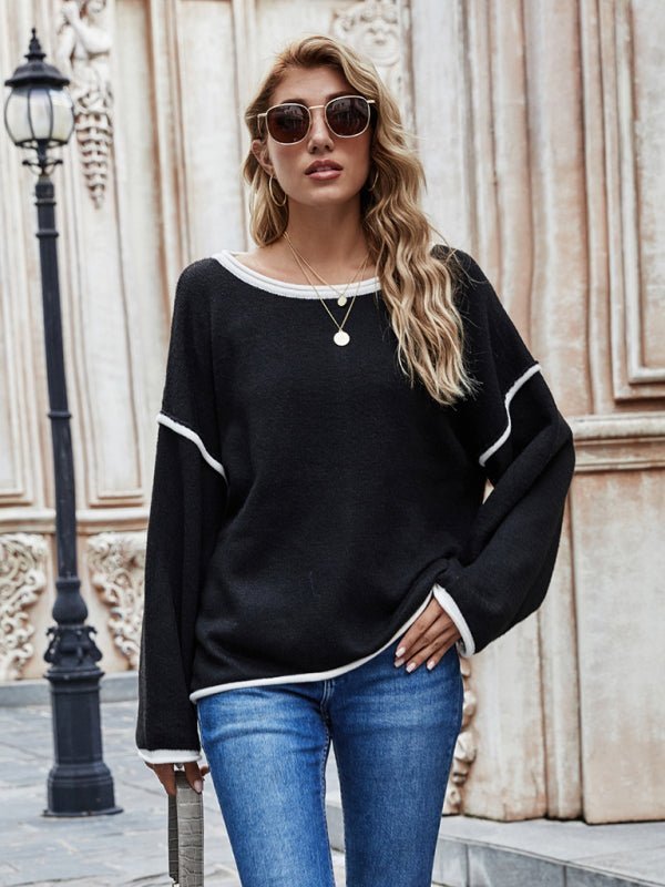 New sweater round neck sweater loose large size fashion women&