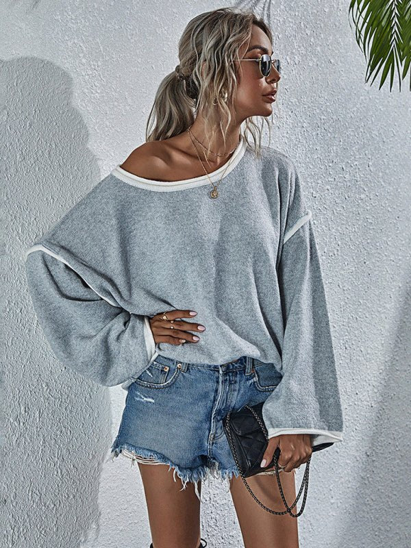 New sweater round neck sweater loose large size fashion women&